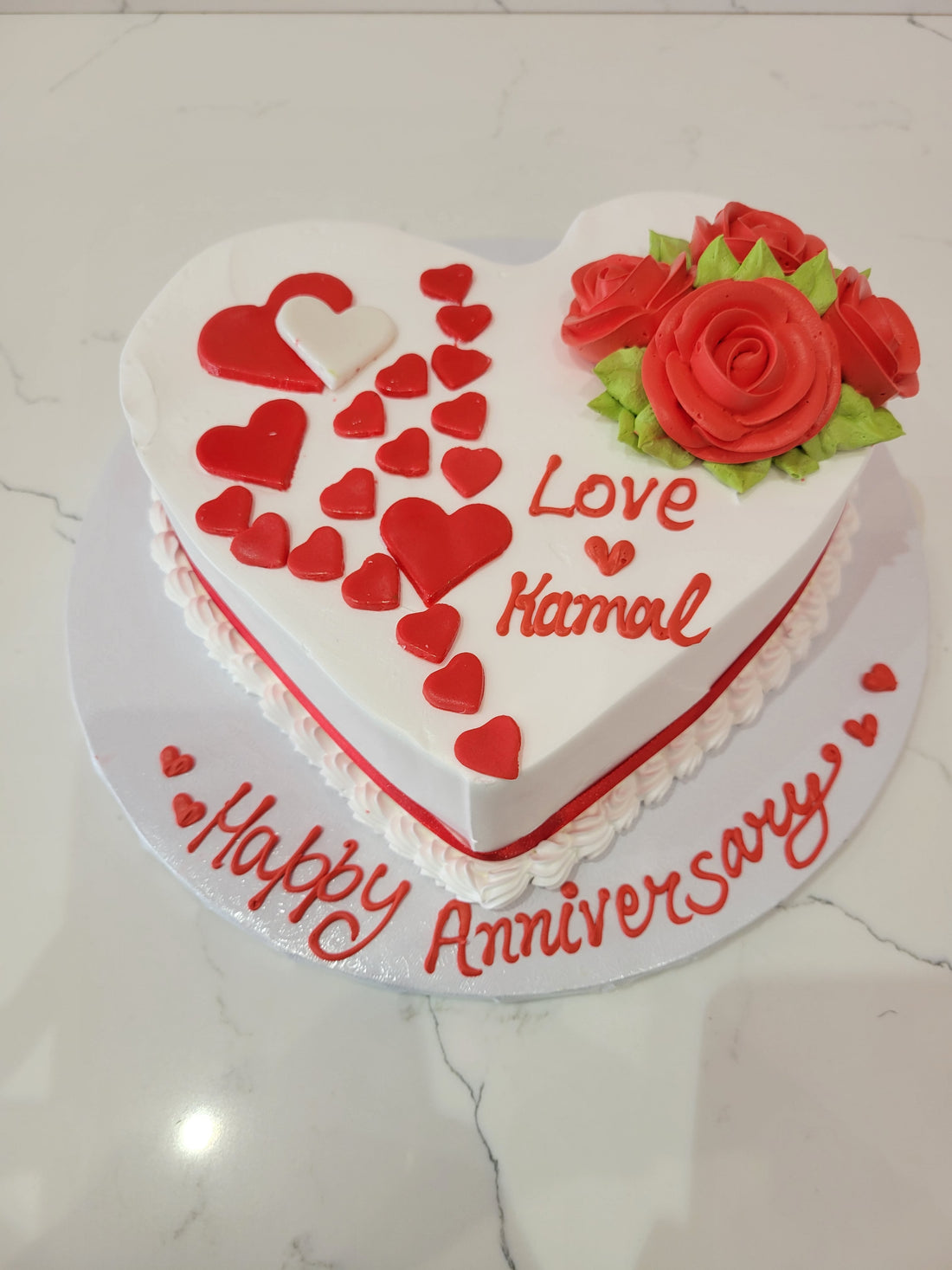 Kamal Heart Anniversary Cake