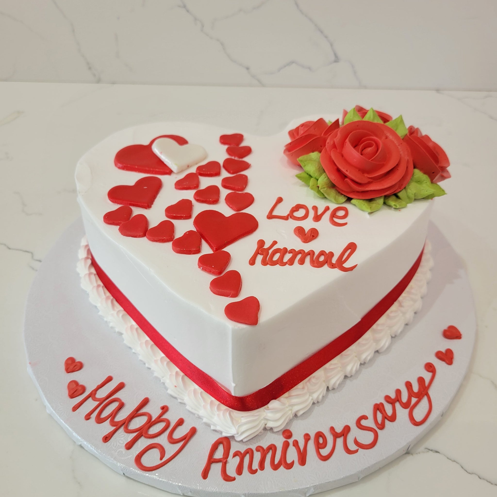 Kamal Heart Anniversary Cake