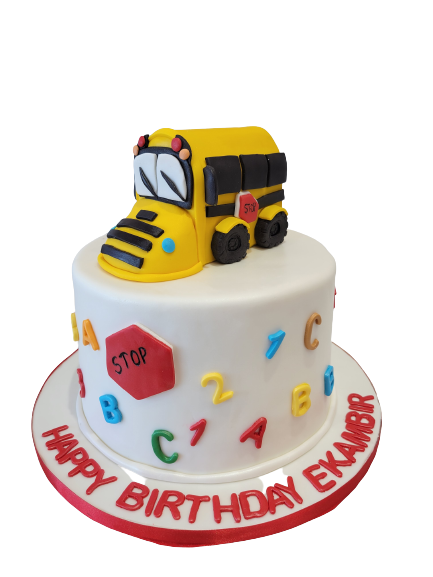 EKAMBIR SCHOOL BUS FONDANT  CAKE