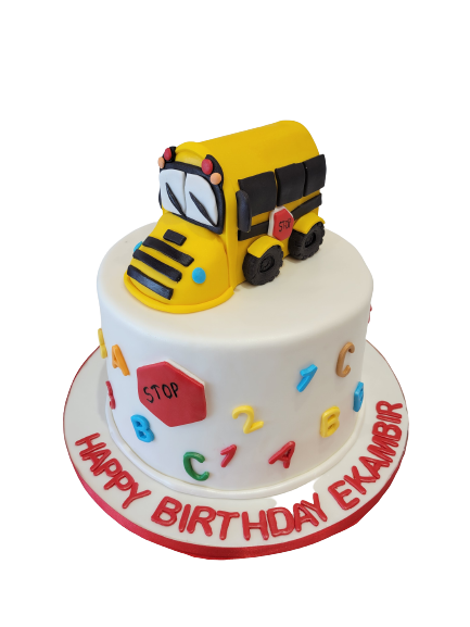 EKAMBIR SCHOOL BUS FONDANT  CAKE