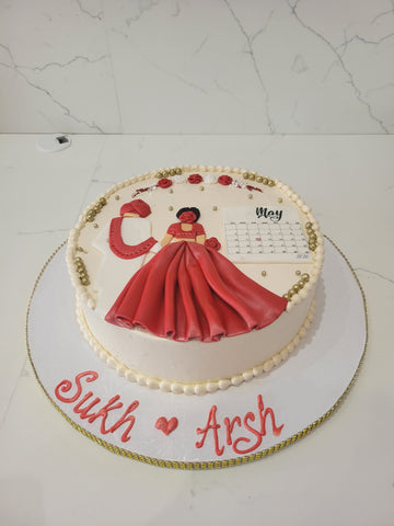 SUKH & ARSH COUPLE CREAM CAKE