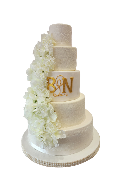B & N FONDANT WEDDING CAKE