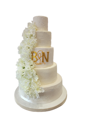 B & N FONDANT WEDDING CAKE