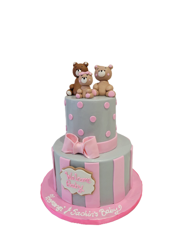 TEDDY BEAR FAMILY FONDANT CAKE