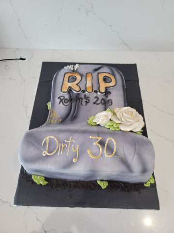 RIP Molded Fondant Cake