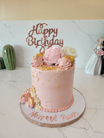 NAVREET ROSE GOLD BIRTHDAY CAKE