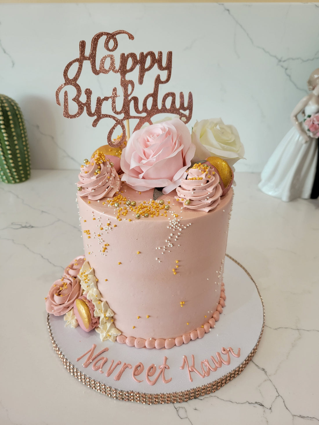 NAVREET ROSE GOLD BIRTHDAY CAKE