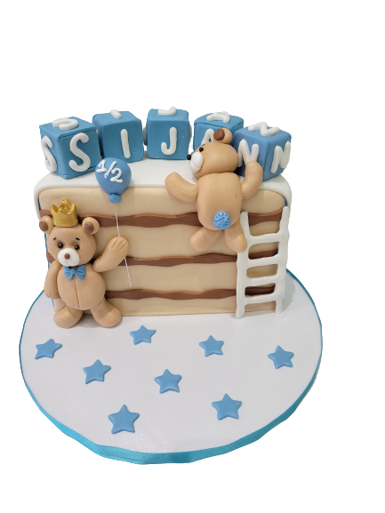 SIJAN HALF BIRTHDAY FONDANT CAKE