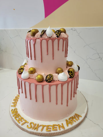 ROSE GOLD CREAM TIERED CAKE