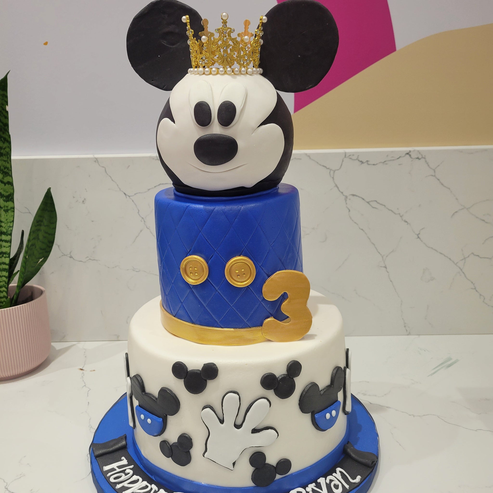 MICKEY MOUSE FONDANT TIERED CAKE