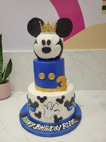 MICKEY MOUSE FONDANT TIERED CAKE