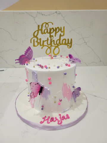 HARJAS BUTTERFLY  BIRTHDAY CAKE