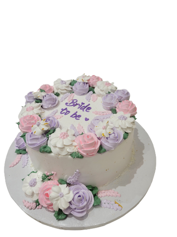 PINK & PURPLE BRIDE TO BE CAKE