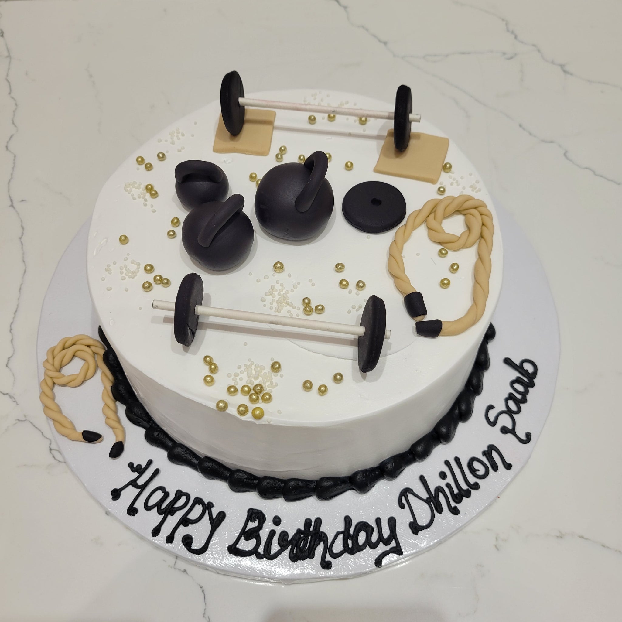 NICK GYM THEMED CREAM CAKE