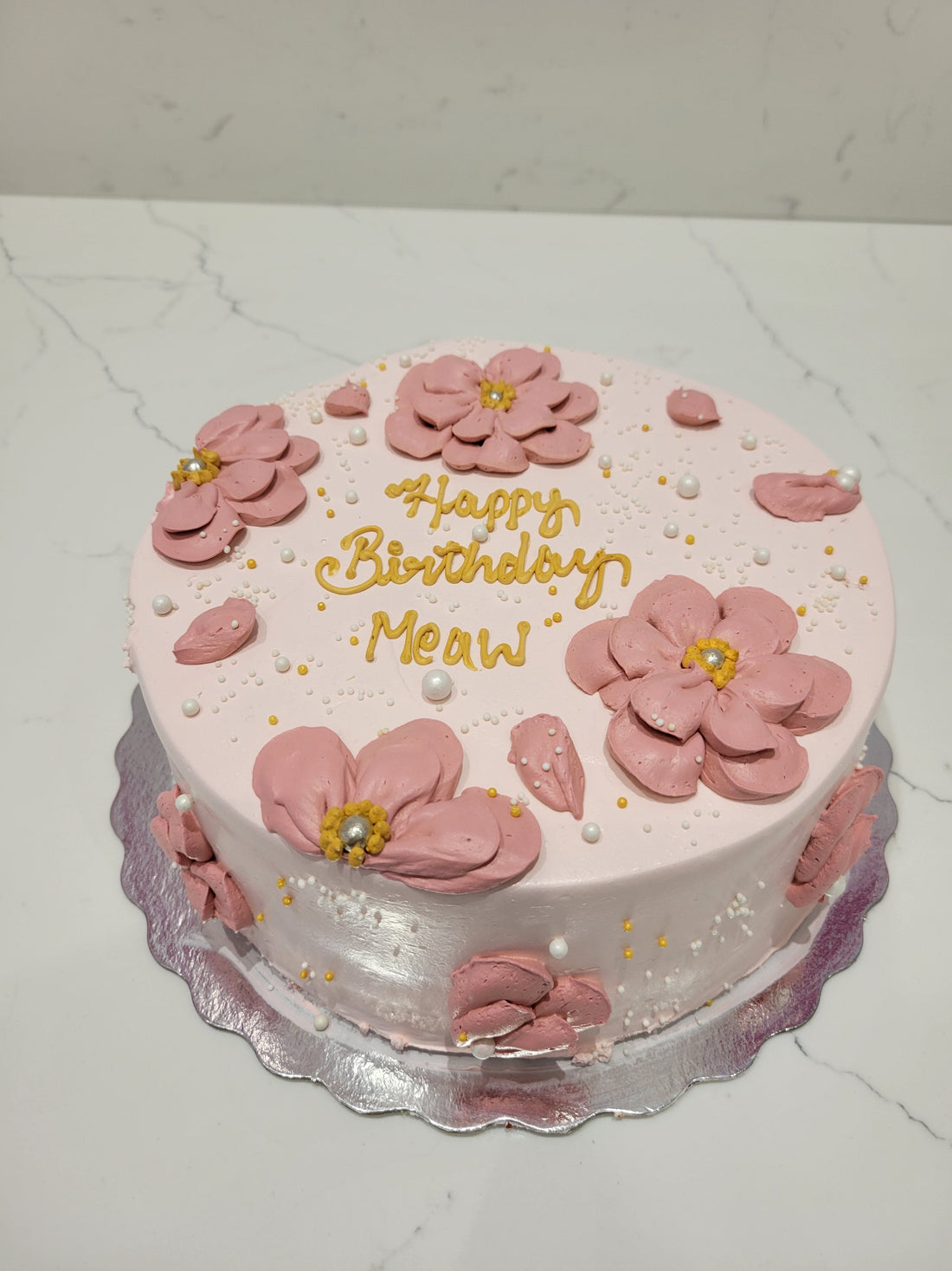 ROSE GOLD FLORAL CAKE