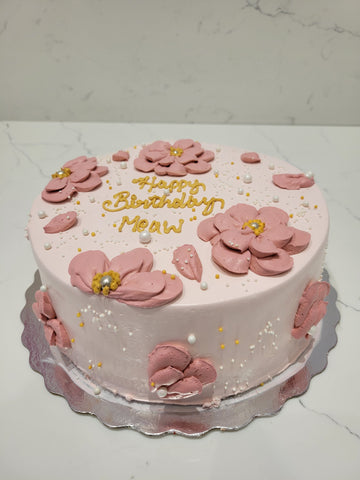 ROSE GOLD FLORAL CAKE