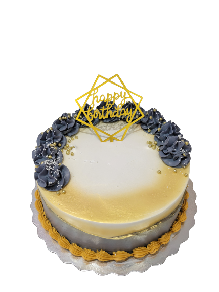 GREY & GOLDEN CREAM CAKE