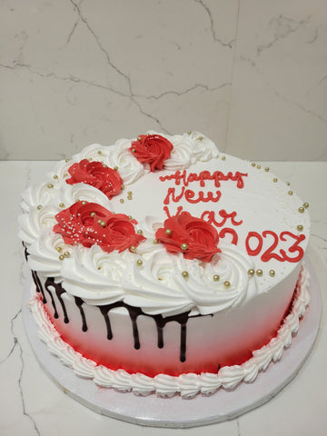 RED & WHITE NEW YEAR CAKE