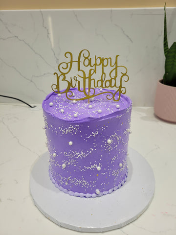 Purple Cream Birthday Cake