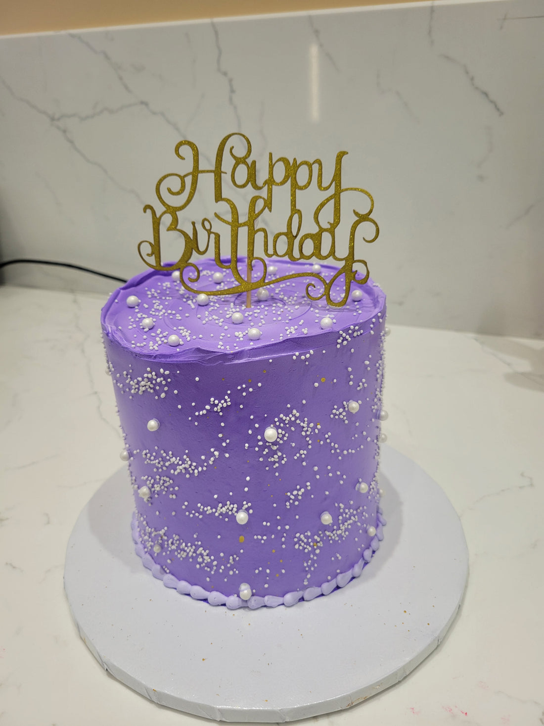 Purple Cream Birthday Cake