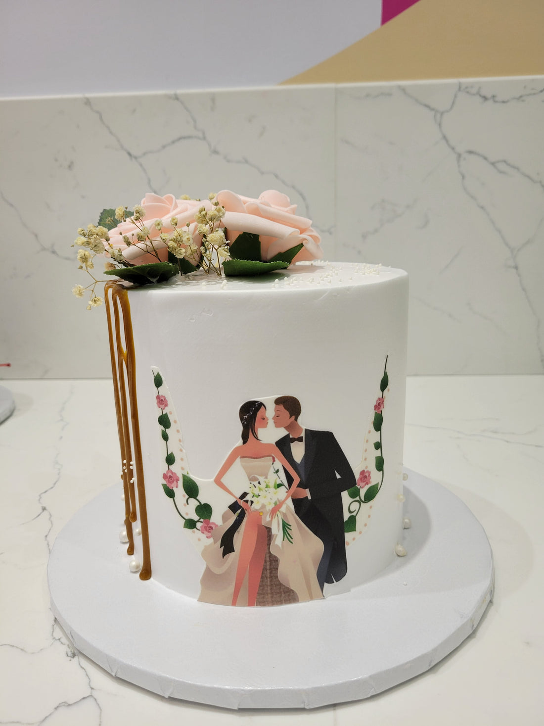 Bride & Groom Cream Cake