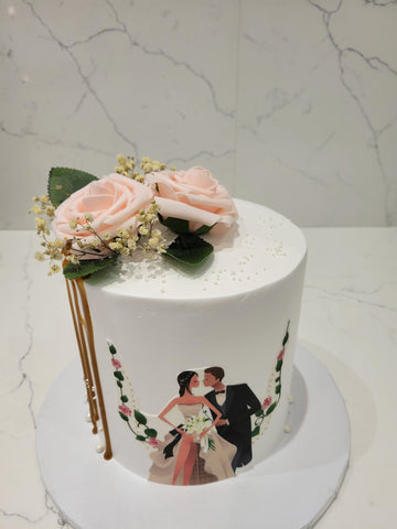 Bride & Groom Cream Cake