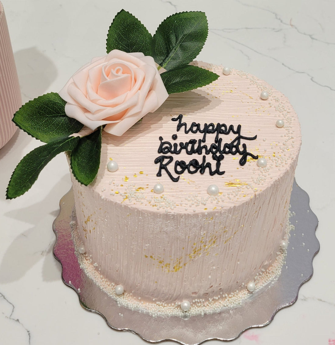 Roohi Peach Birthday Cake