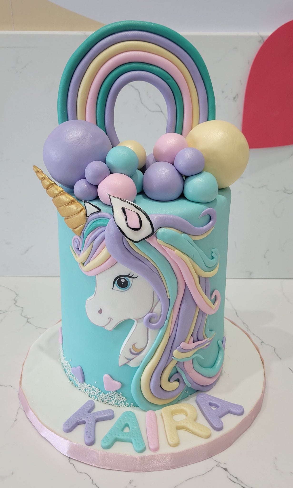 KAIRA UNICORN FONDANT CAKE