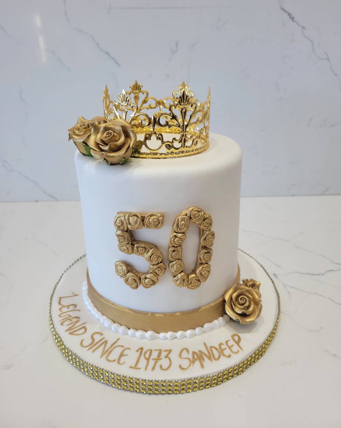 SANDEEP 50TH BIRTHDAY FONDANT CAKE