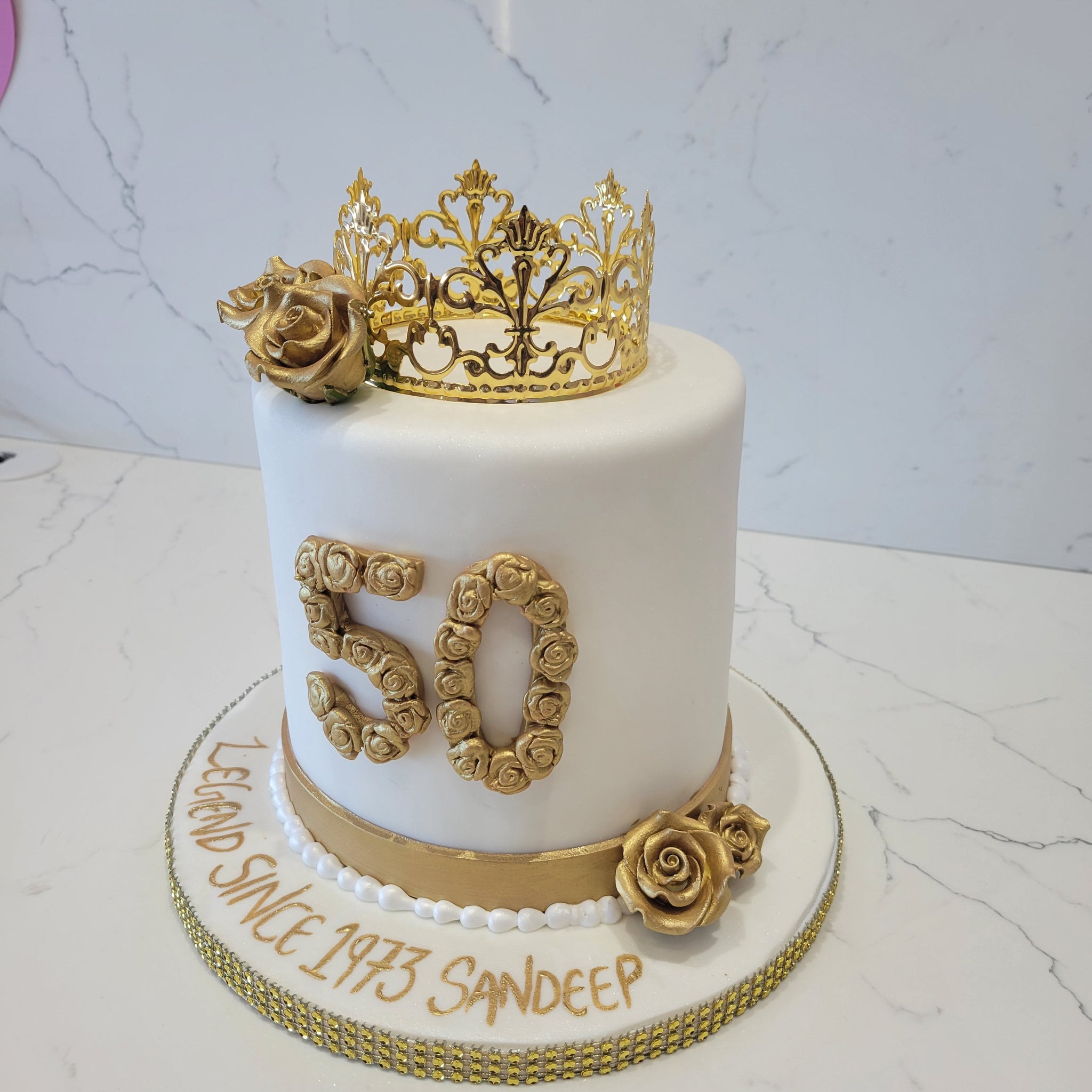 SANDEEP 50TH BIRTHDAY FONDANT CAKE