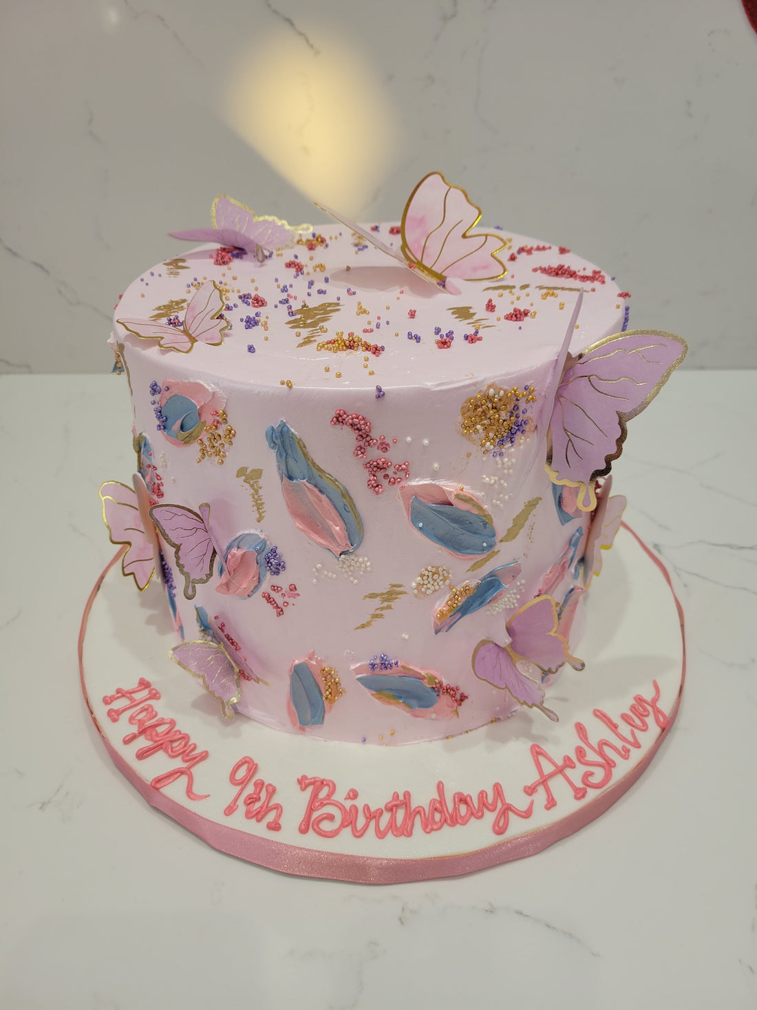 ASHLEY PINK BUTTERFLY CAKE