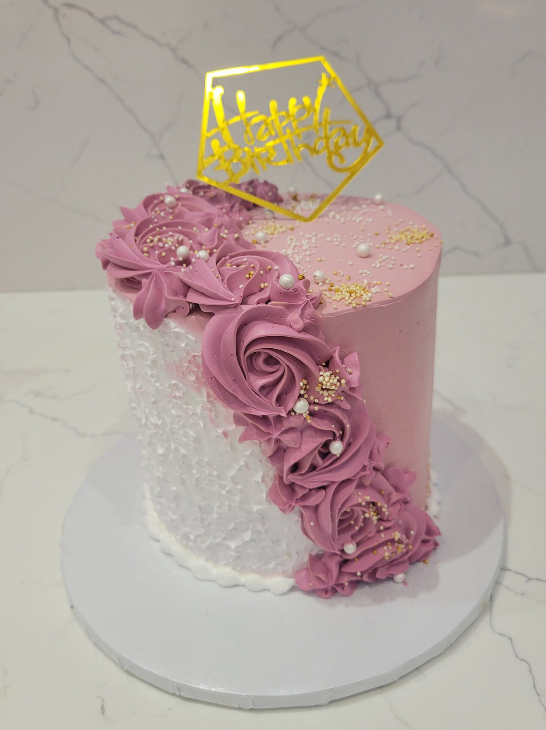 MAUVE FLORAL CAKE