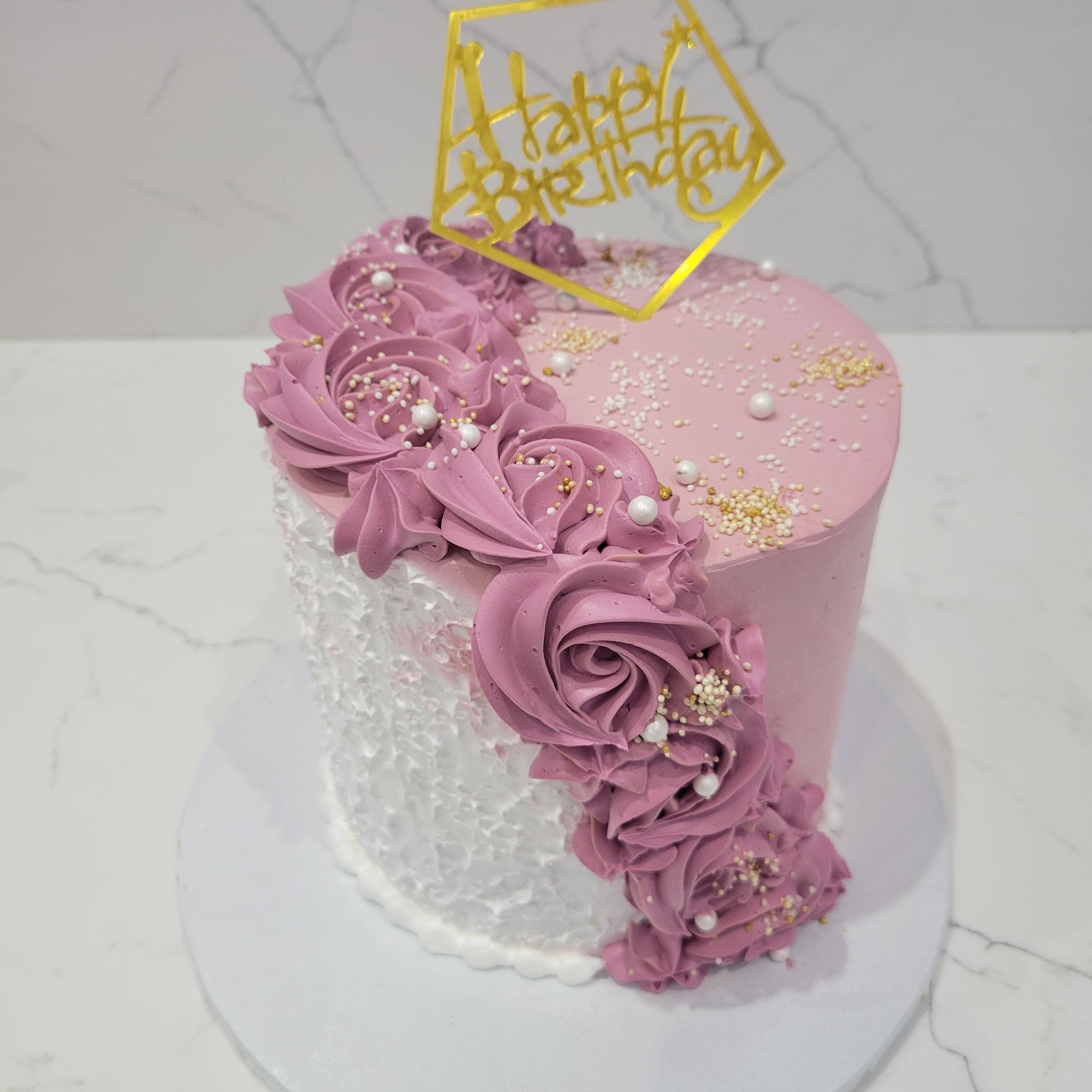 MAUVE FLORAL CAKE