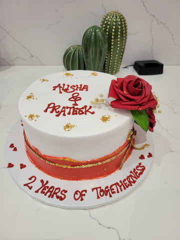 Red Rose Anniversary Cake