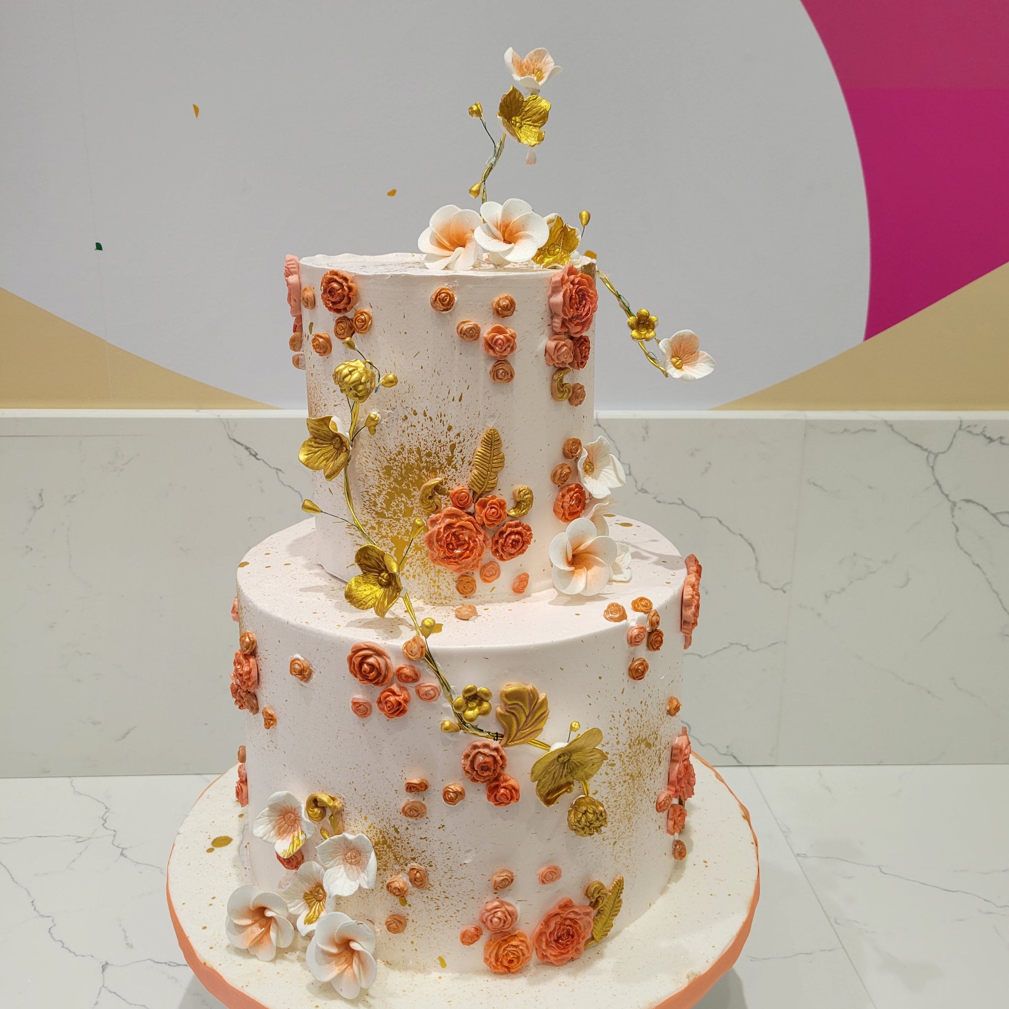 SUMMER THEME WEDDING CAKE