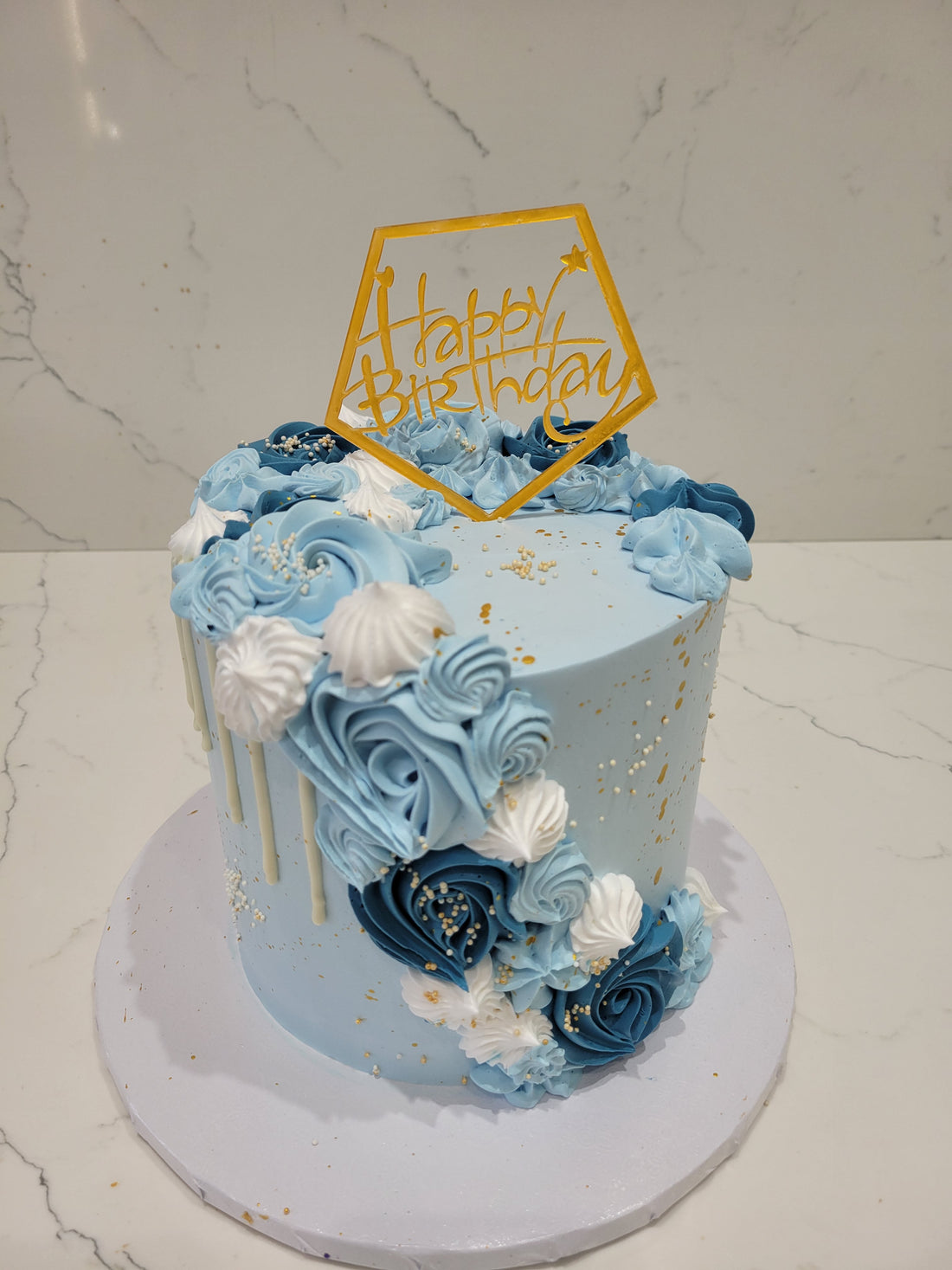 RYAAN DUSTY BLUE  BIRTHDAY CAKE