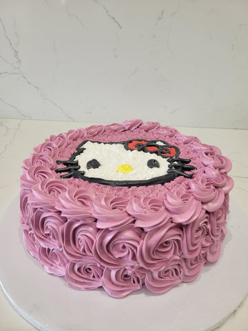 HELLO KITTY ROSETTE CAKE