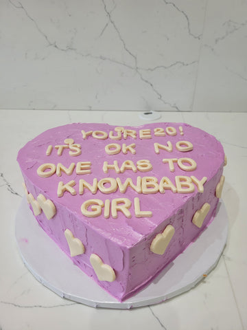 BABY GIRL HEART CAKE