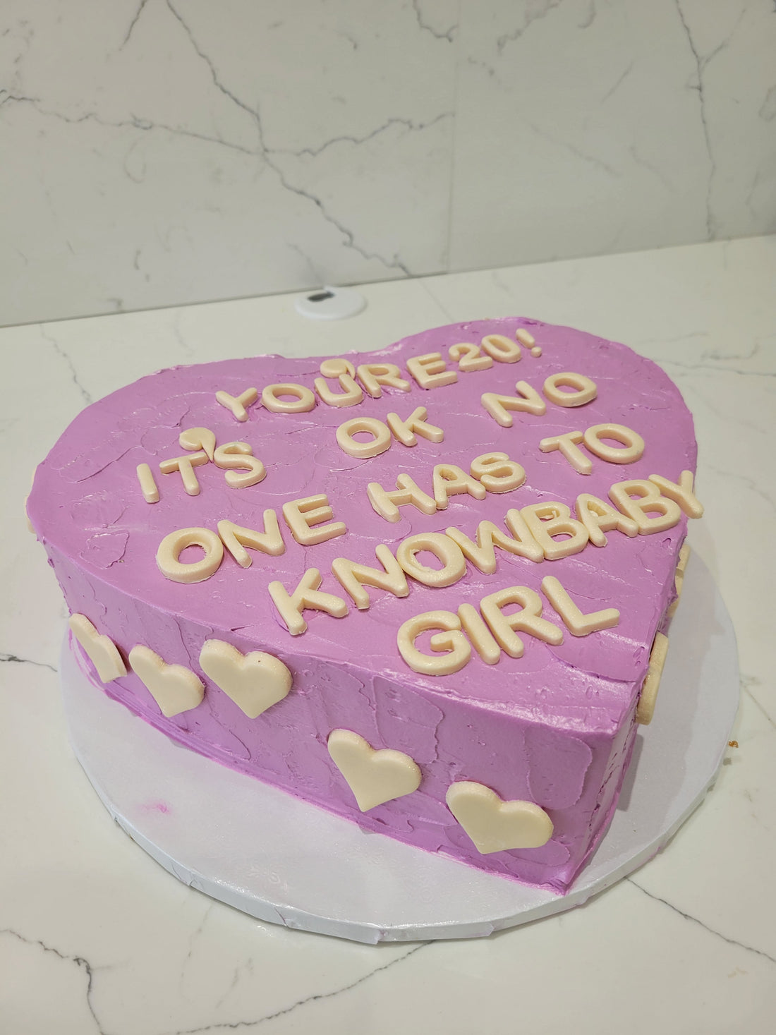 BABY GIRL HEART CAKE