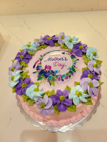 PURPLE & BLUE MOTHER'S DAY CAKE