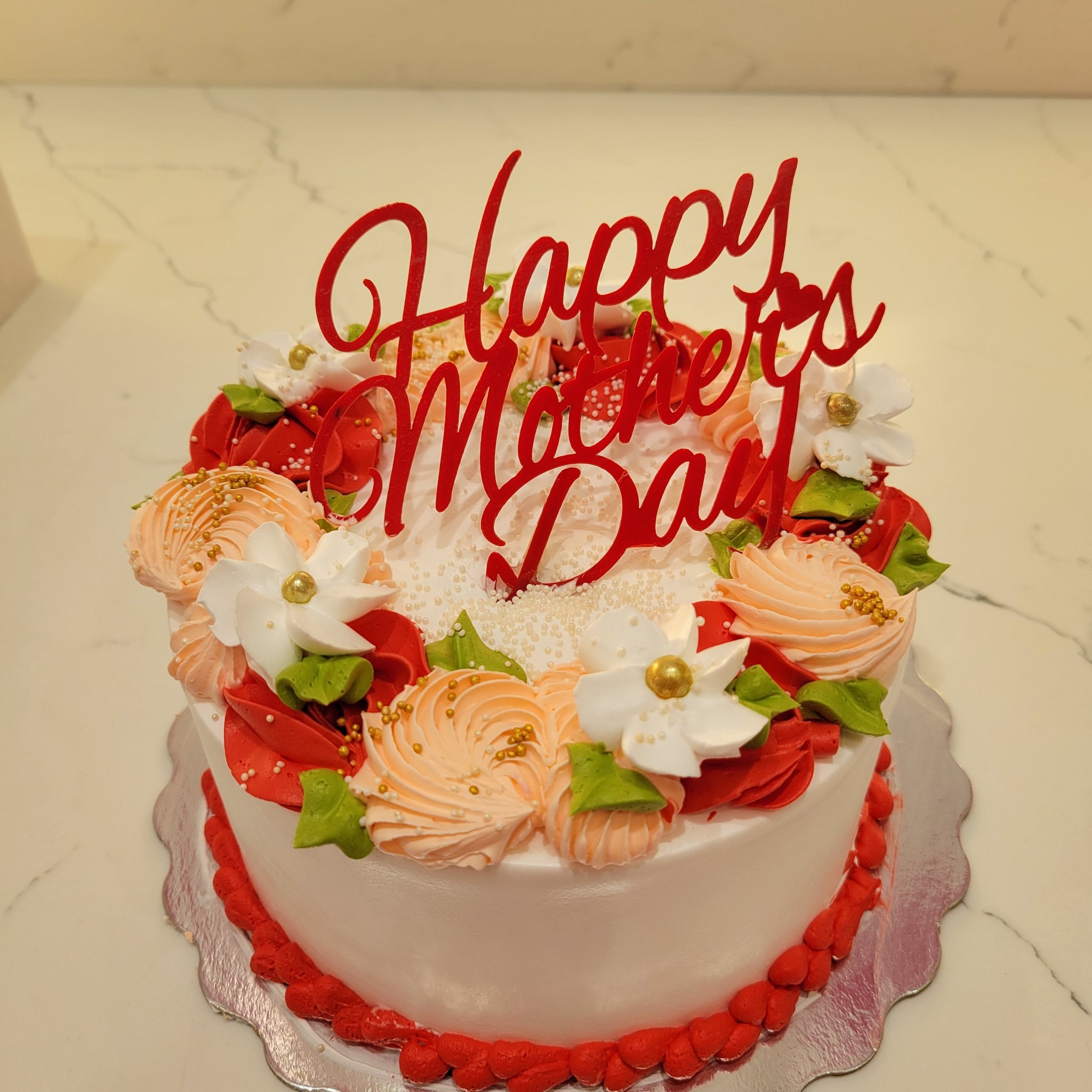 RED MOTHER'S DAY CAKE