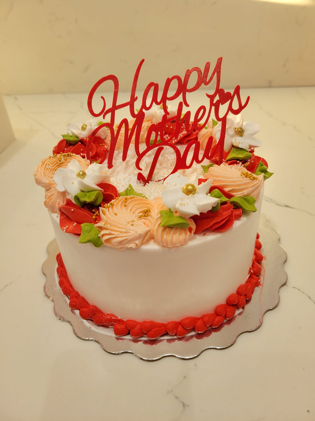 RED MOTHER'S DAY CAKE