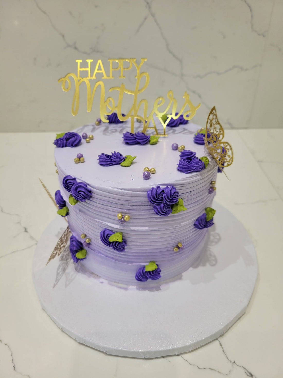 LAVENDER BUTTERFLY MOTHER'S DAY CAKE