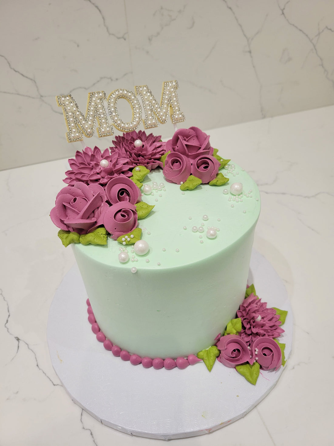 MINTY MAUVE MOTHER'S DAY CAKE