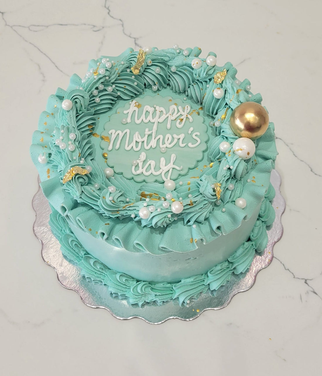 TEAL MOTHER'S DAY CAKE