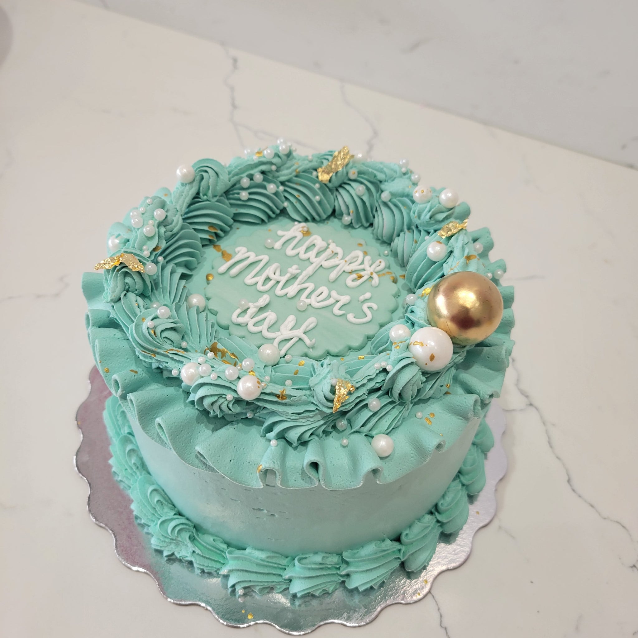 TEAL MOTHER'S DAY CAKE