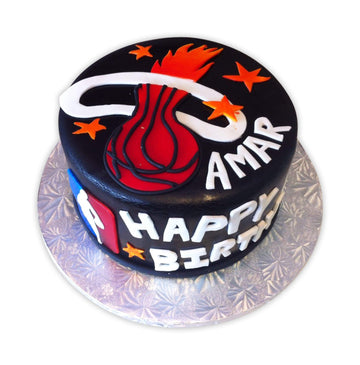 NBA Basketball Miami Heat Fondant Cake