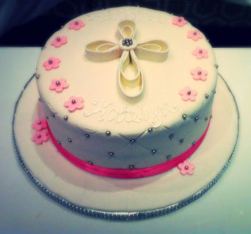 Christening Cross Fondant Cake