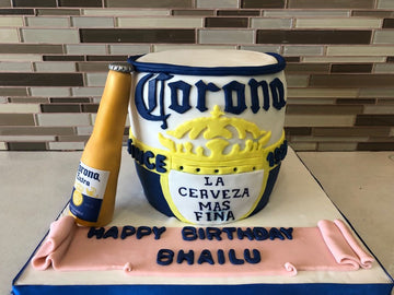 Corona Barrel & Bottle Fondant Cake