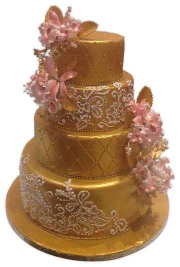 Katie Golden Wedding Cake